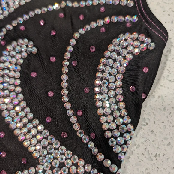 COMPETITION Ozone gymnastics Leotard Warrior Style FULLY BLINGED Double Lined CL - Picture 9 of 11